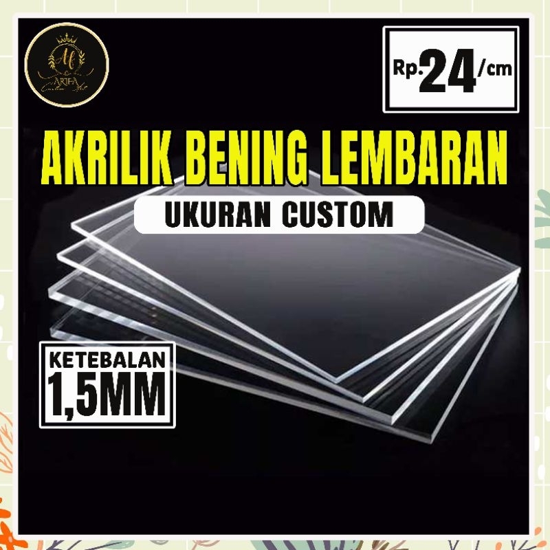 

Akrilik Lembaran 1.5mm / Acrylic Lembaran Custom Sheet Akrilik Murah ( Wajib Baca Deskripsi )