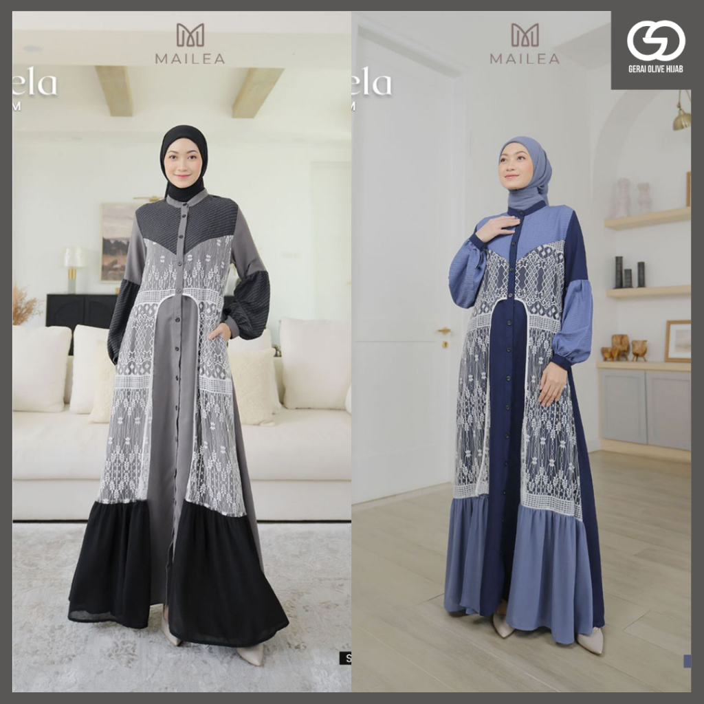 Gamis Murah Rosela Dress Cantik Plain Canva Tulle Terbaru By Mailea