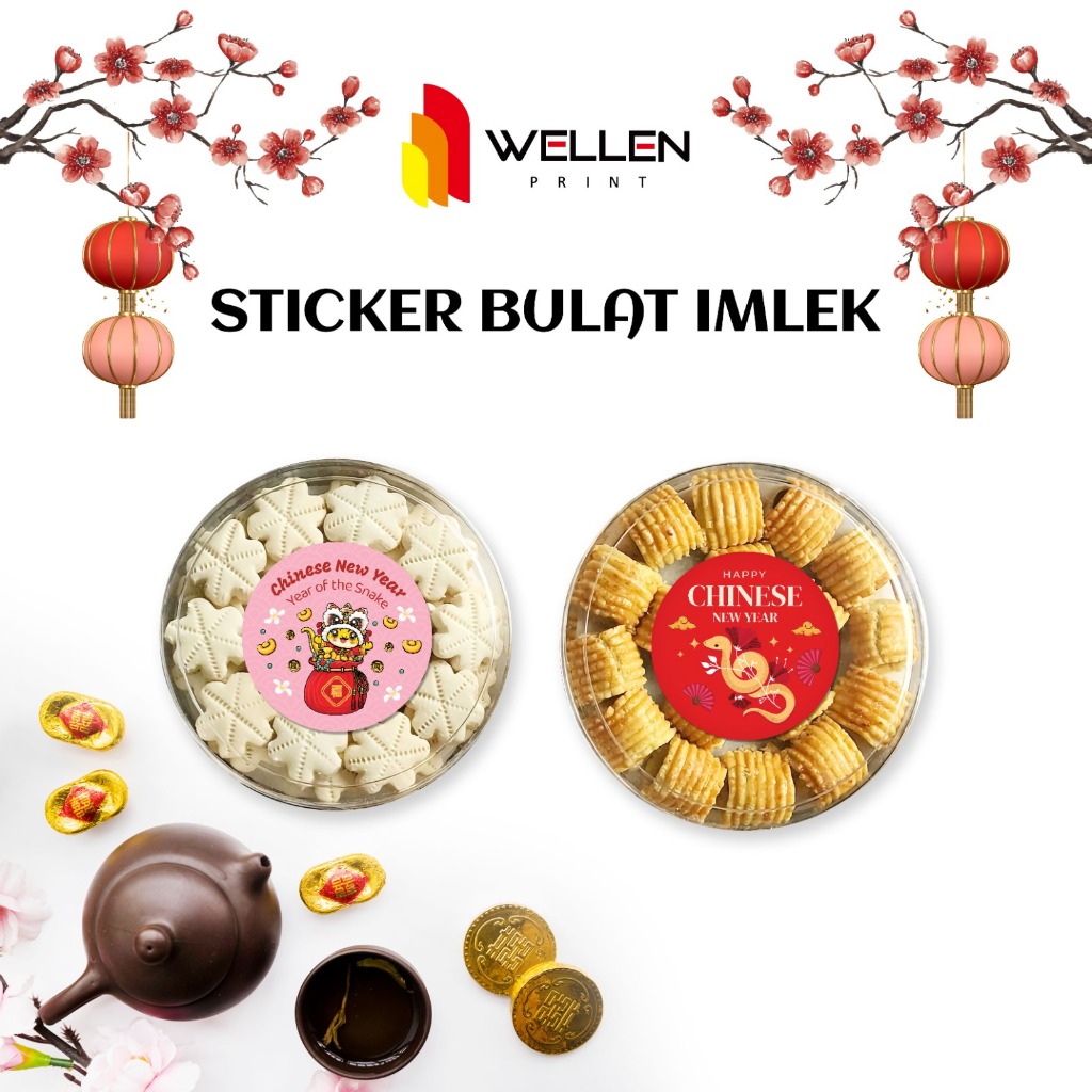 

WELLEN PRINT - Cetak Sticker Bulat Label Stoples Hampers Imlek / Print Stiker Label Toples Parcel Chinese New Year CNY