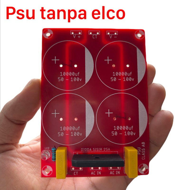 Kit psu penyearah tegangan tanpa 4 elco class ab powersupplay penyearah travo untuk power amplifier 