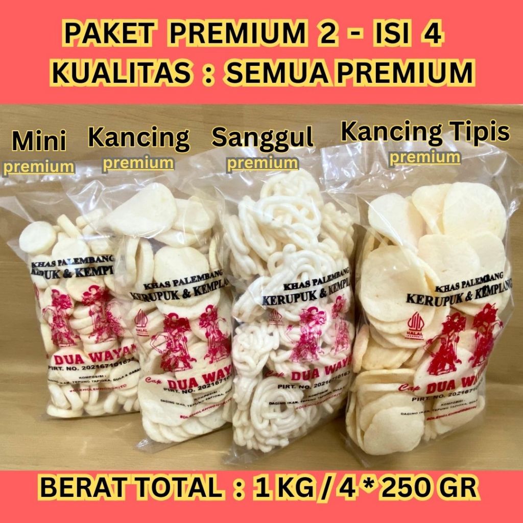 

PAKET PREMIUM 2 ISI 4 Kualitas Premium Kemplang Mini Kemplang Peser Kemplang Kancing Tipis Kerupuk Sanggul Paket Mix