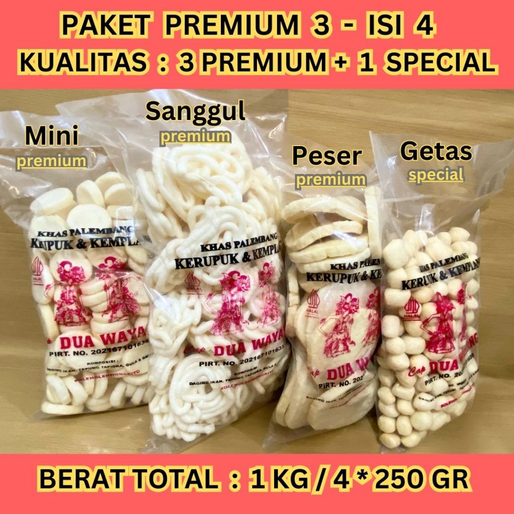 

PAKET PREMIUM 3 ISI 4 Kualitas Premium dan Special Kemplang Mini Kemplang Peser Getas Kerupuk Sanggul Paket Mix