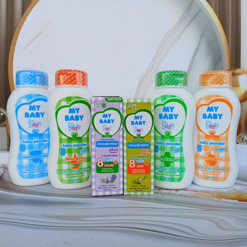 Paket My Baby Telon Plus 30ml + Bedak My Baby 50gram - Perlengkapan Bayi