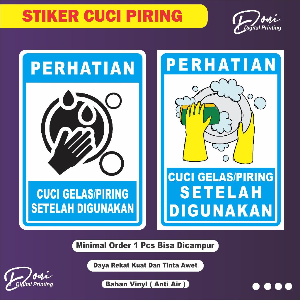 

Stiker Cuci Piring / Cuci Piring Gelas Setelah Dipakai / Bahan Vinyl Anti Air