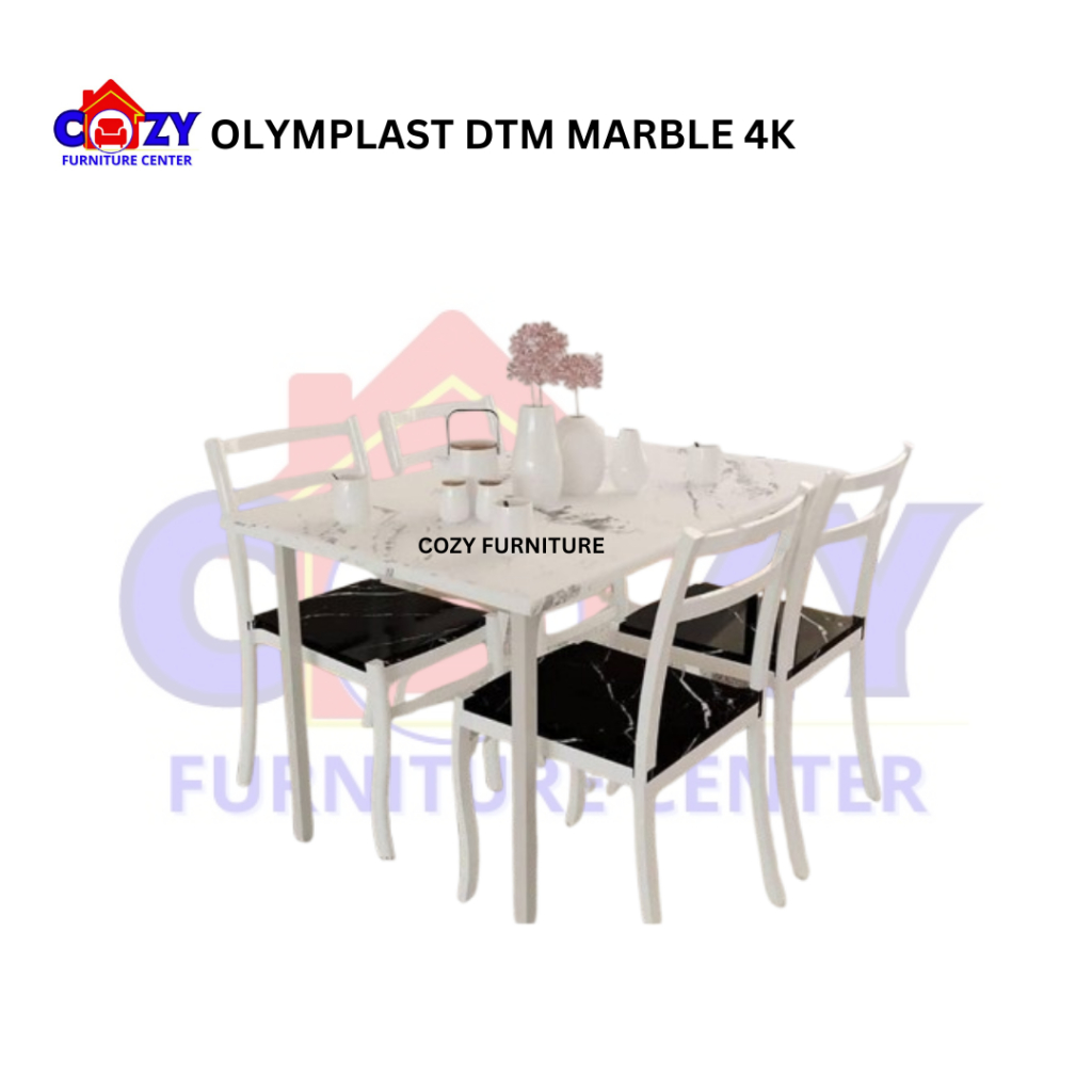 Set Meja Makan 4 Kursi Olympic DTM Marble