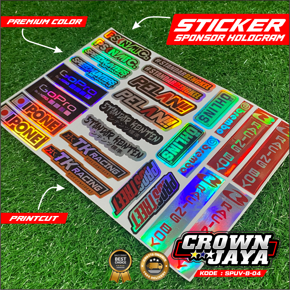 STICKER PACK MOTOR BALAP RACING VARIASI PRINT & CUT STICKER SUNMORI BAHAN HOLOGRAM VINYL-SPUV