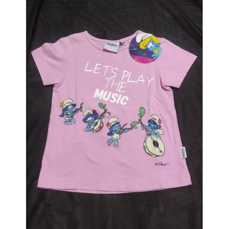 Kaos anak perempuan Smurf