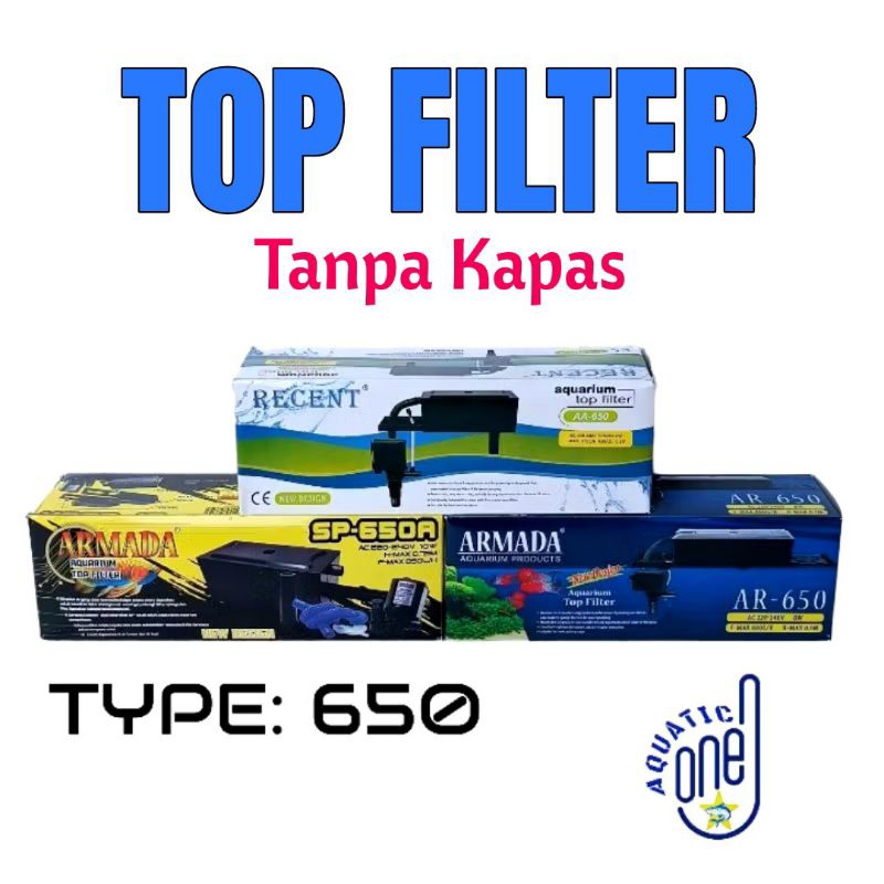 TYPE 650 TOP FILTER  mesin pompa filter box atas aquarium water pump kolam akuarium waterpump ph pow