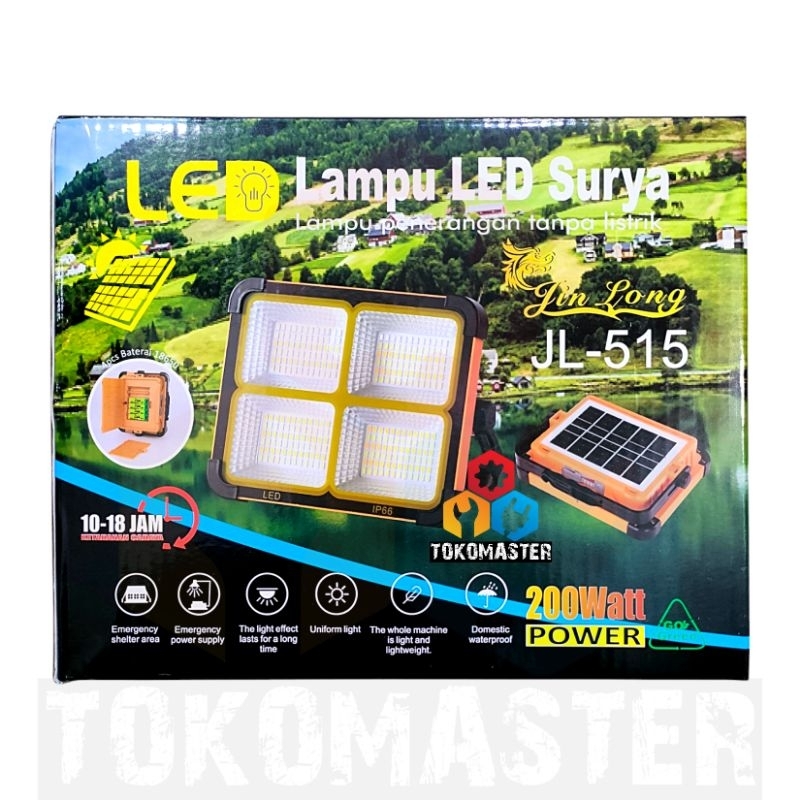 Lampu Led Tenaga Surya Penerangan Tanpa Listrik Panel Charge Matahari UV Tenaga Baterai JL515 JL-515