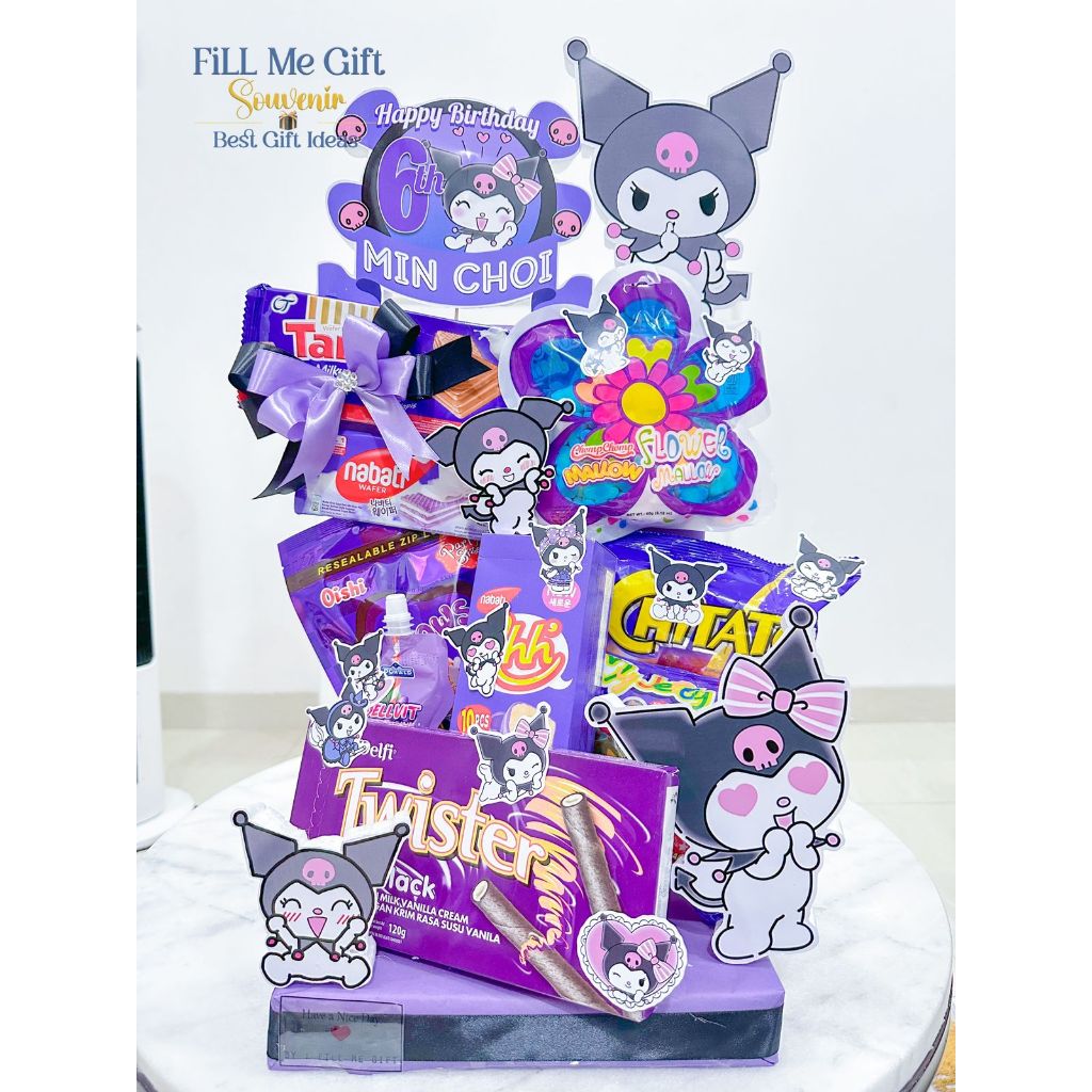 

JT - Snack Mading Birthday / Kado Ulang Tahun Custom Warna Kuromi - Premium Snack