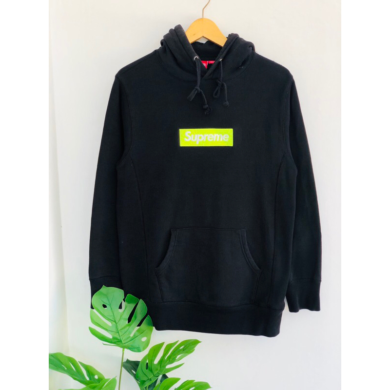 Hoodie Supreme Box Logo Lime green
