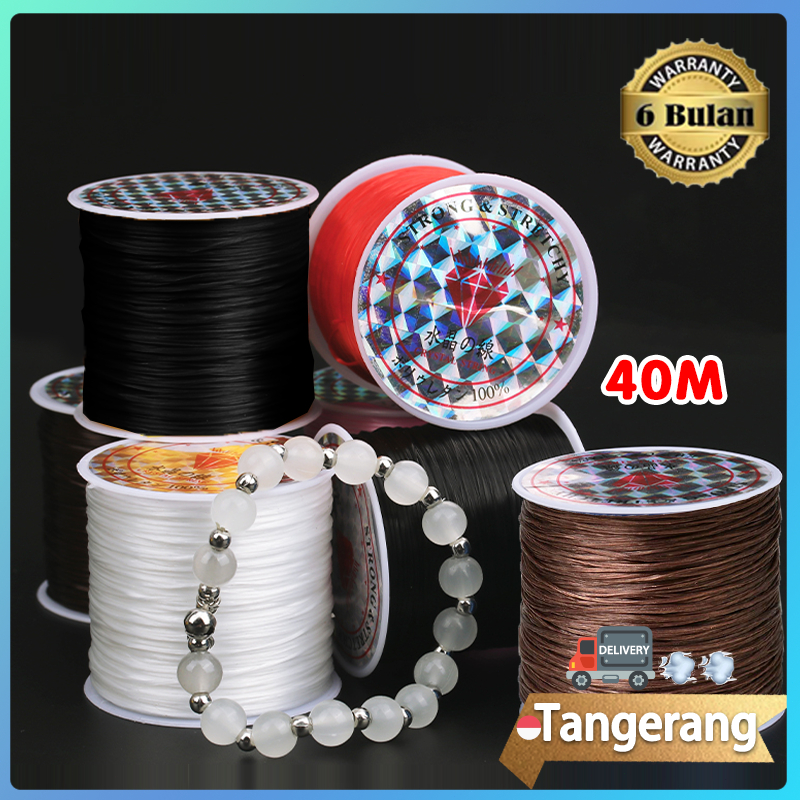 Tali Benang Karet Elastis 35 Meter 0,8mm Tali Benang Elastis Gelang Benang Karet Untuk Gelang