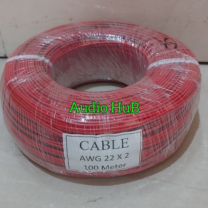 Kabel 22X2 AWG Merah 100 Meter Kabel  22X2 AWG Merah Hitam Original