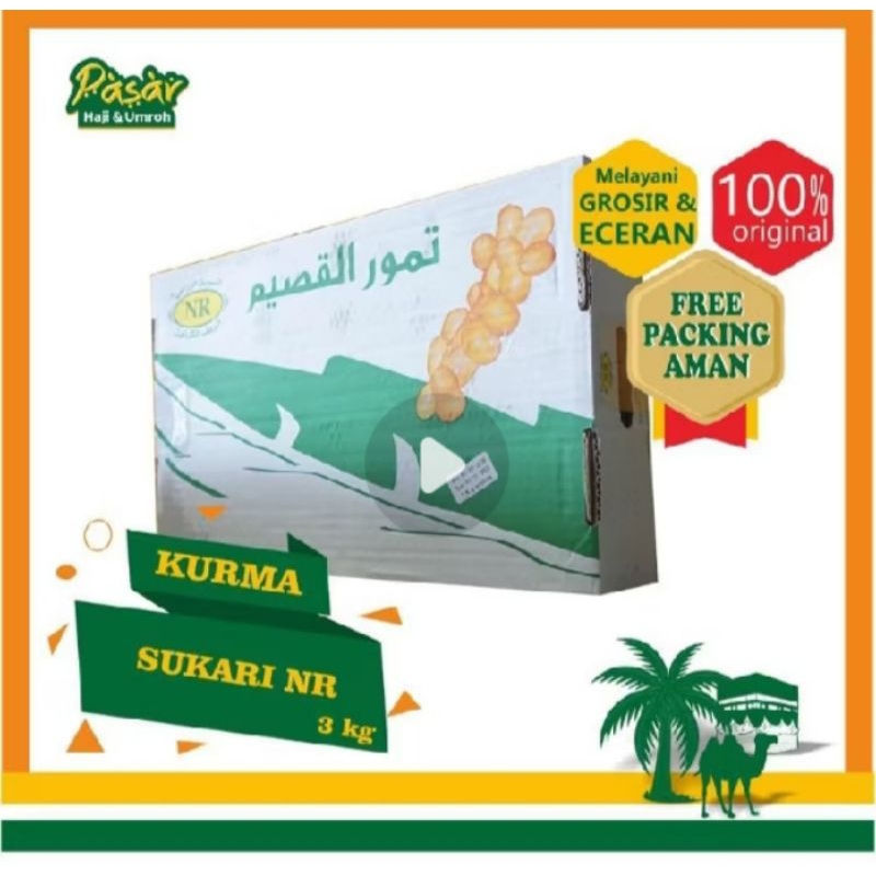 

Kurma Sukai Al-Qosim 3 kg 100% Di Jamin Original