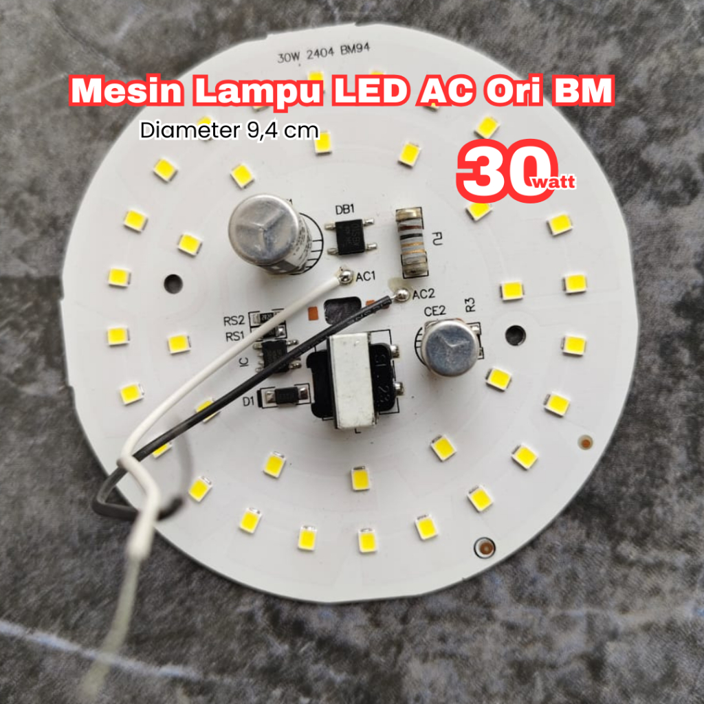 PCB Lampu LED / Ori BM / NARVAN / 7w 9w 12w 15w 18w 20w 25w 30w 40w 50w / Nyala Putih / 7 9 12 15 18