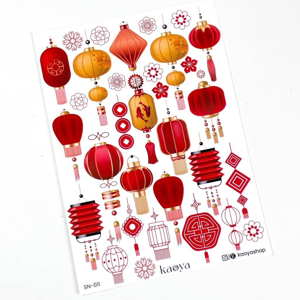 

Sticker Sheet: Chinese Lantern Lampion Cina Imlek Scrapbook Journal Stiker deco by KaoyaShop