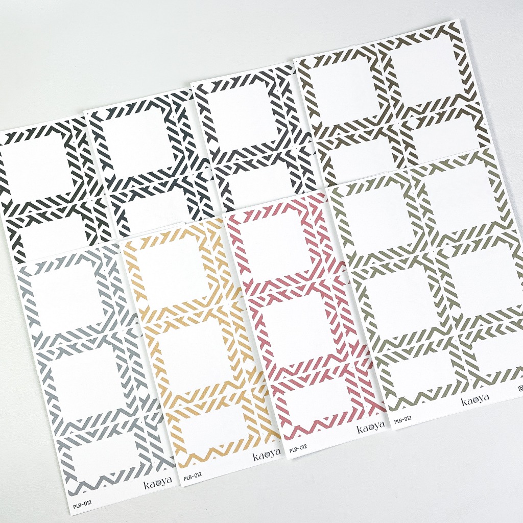 

8pcs Kertas Label Set Frames 4 Geometric Texture DIY Label Paper Bahan Kertas Jurnal by KaoyaShop