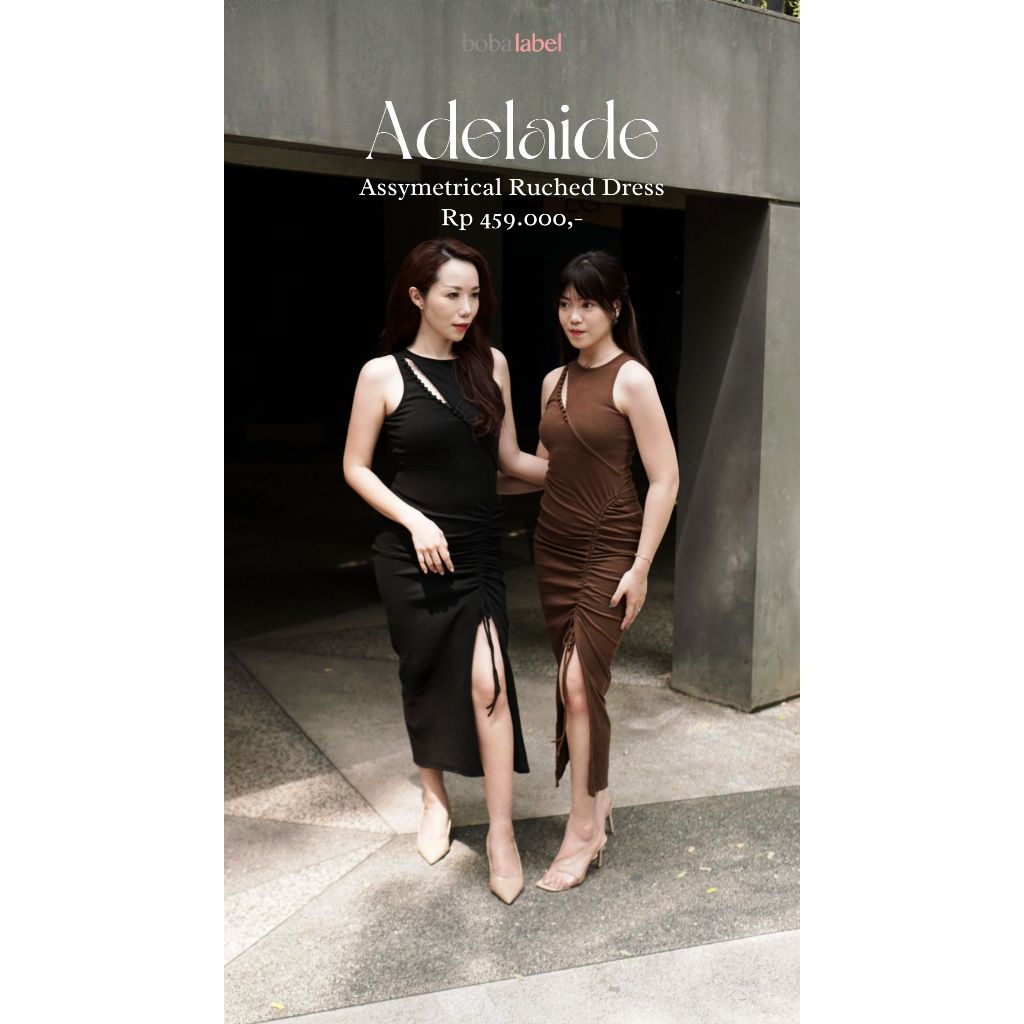 Adelaide Assymetrical Ruched Dress