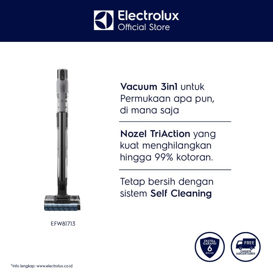 Electrolux EFW81713 Vacuum Cleaner Basah Kering Tanpa Kabel