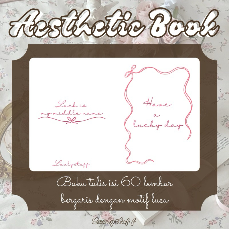 

[Luvlystuff] AESTHETIC BOOK NOTE PINK COQUETTE || BUKU TULIS PINTEREST STYLE