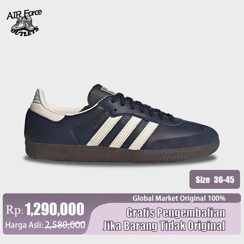 Adidas Samba OG Biru tua 100% BNIB Sepatu casual pria adidas original Diskon Resmi ID2056