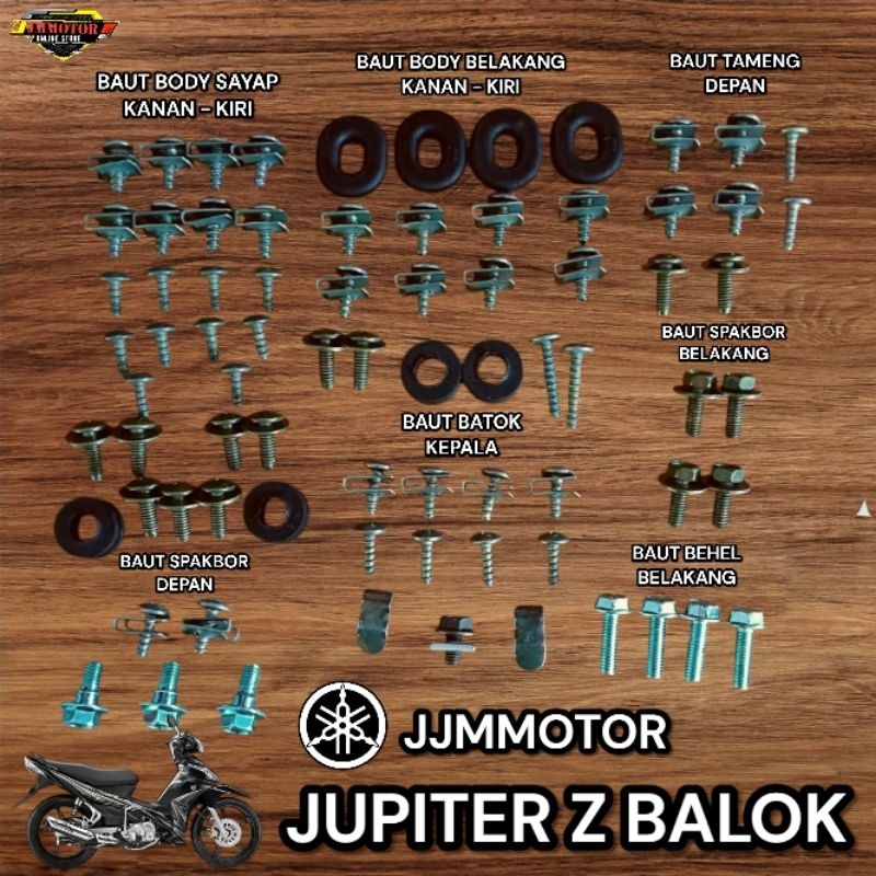 Baut Body Lengkap Yamaha Jupiter Z Balok / Robot 2010-2011 Fullset / Baut Full Set Bodi Lengkap Yama