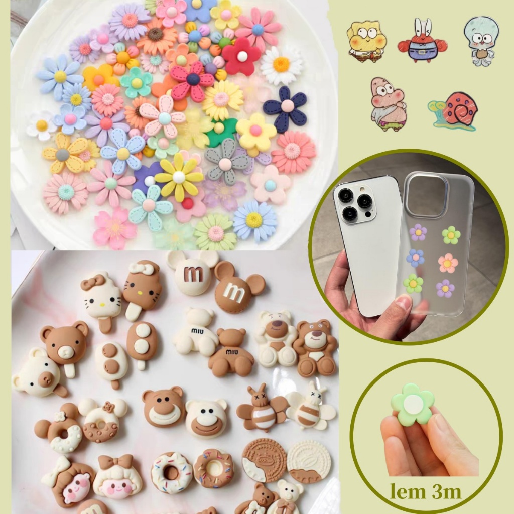 

sticker hiasan dinding 3d sticker BeruangBunga Bunga Aster sticker lucu