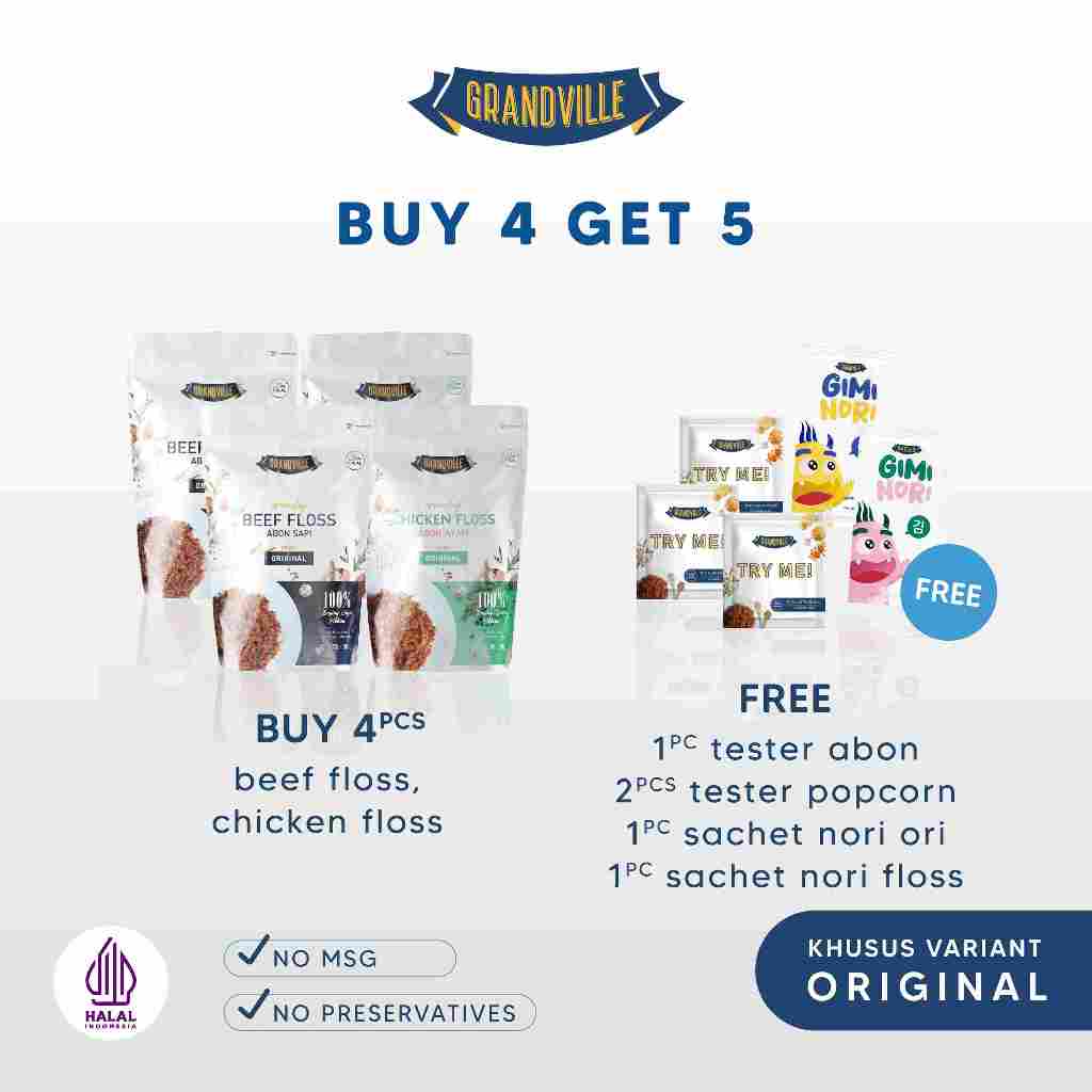 

[BUY 4 GET 5] Grandville Abon 4pc SAPI & AYAM Crunchy Pack Free 5 Sample
