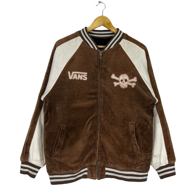 VANS SKULL JACKET VINTAGE VELVET VARSITY REVERSIBLE