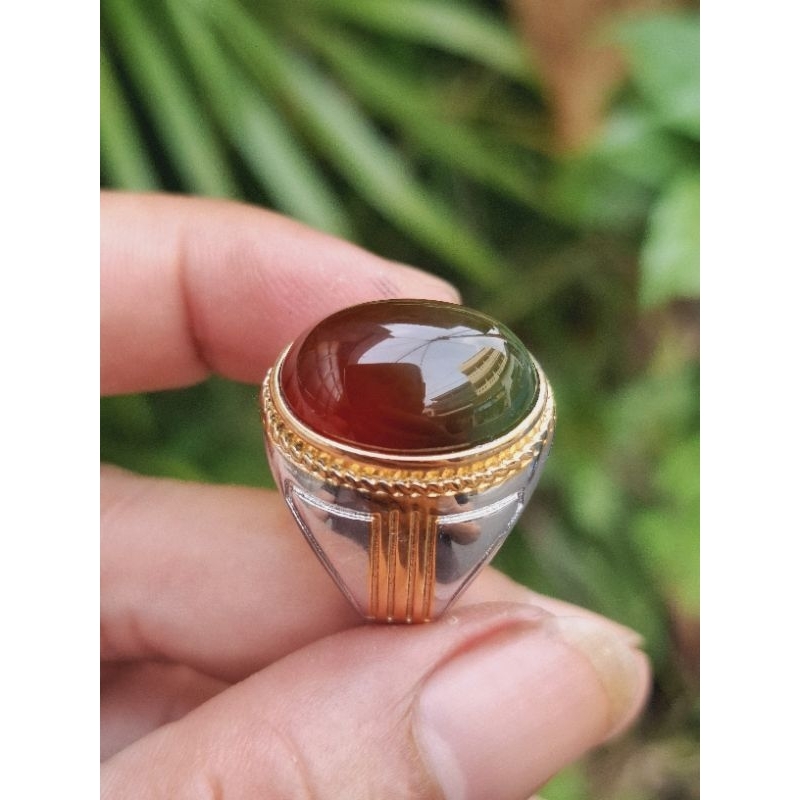 Cincin Batu Akik Pancawarna Edong