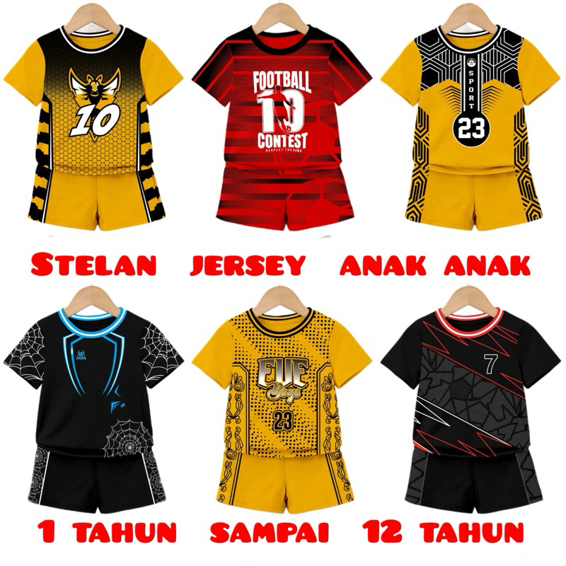 SETELAN JERSEY ANAK ANAK 1-12 TAHUN BOLA FUTSAL VOLLY