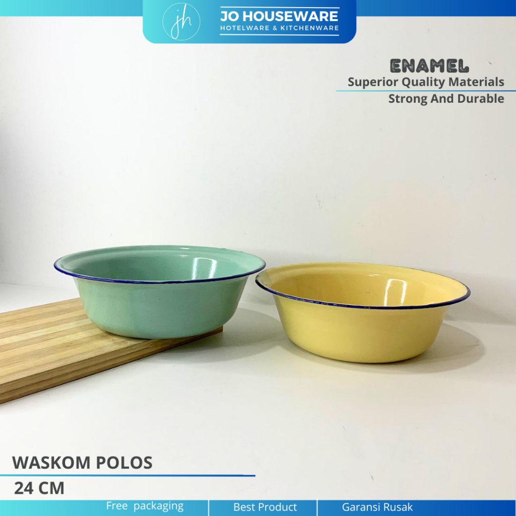 Jo Houseware Waskom Enamel  Polos Green Diameter 24 cm waskom seng serbaguna