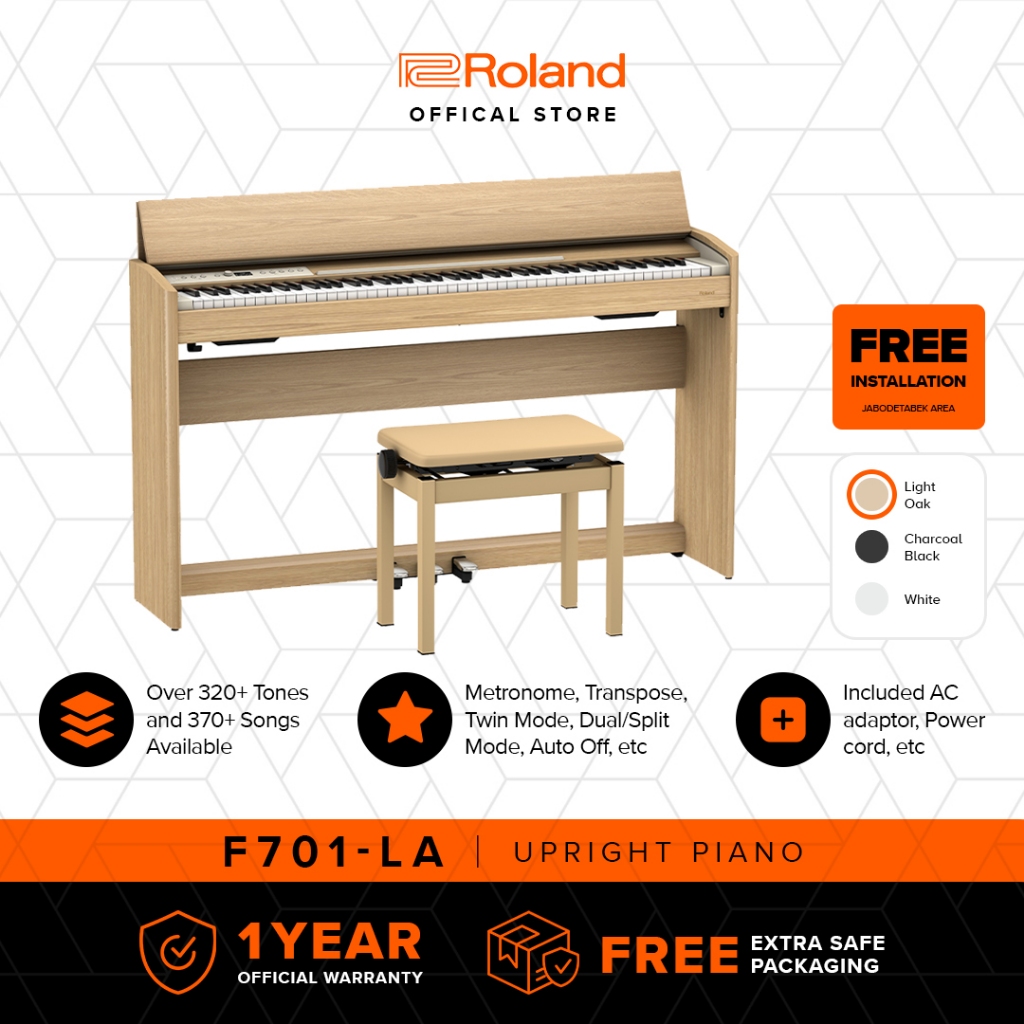 Roland F701 Digital Piano (Light Oak)