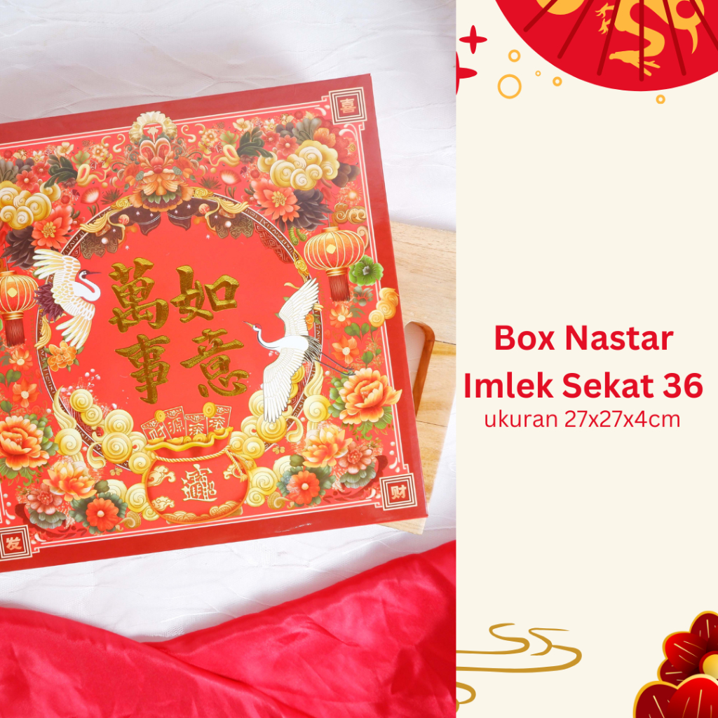 

Box Imlek Nastar/ Lapis/ Brownies Sekat 36 / Uk 27x27x4cm /2pcs