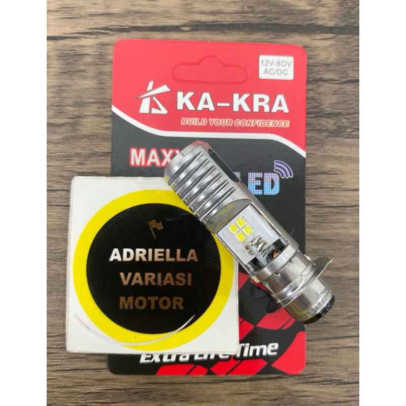 Lampu depan motor LED KA-KRA 8 Mata H6 AC DC motor matic bebek