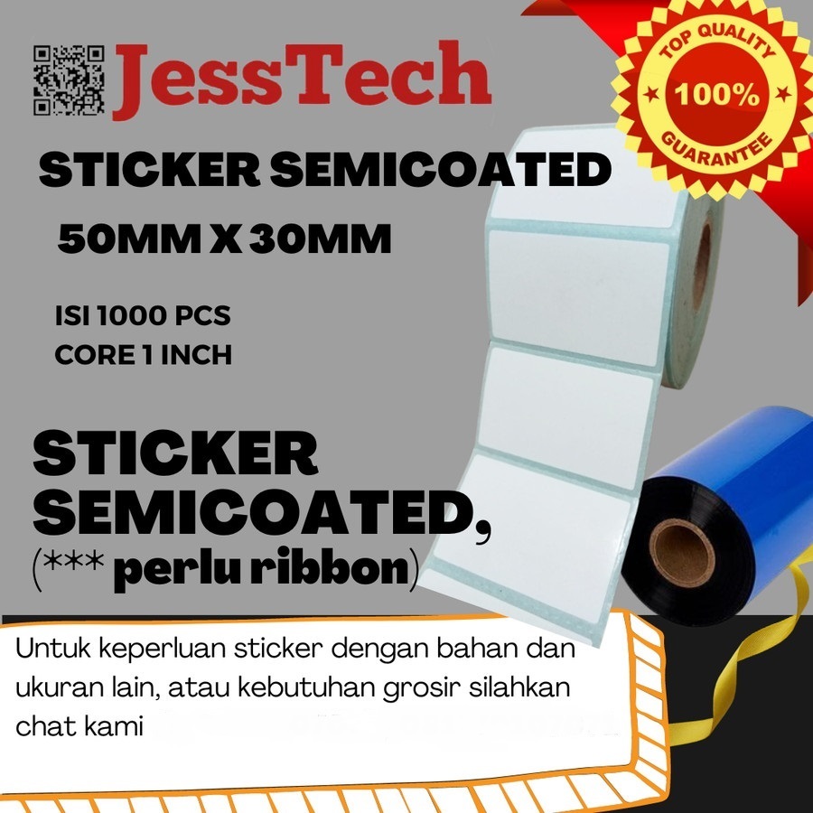 

STICKER BARCODE 5X3 CM SEMICOATED 50x30mm stiker label semikot 5x3cm