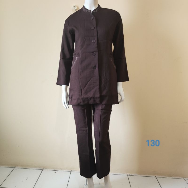 Termurah Setelan Baju Kantor Wanita Dinas ASN guru dll warna coklat tua