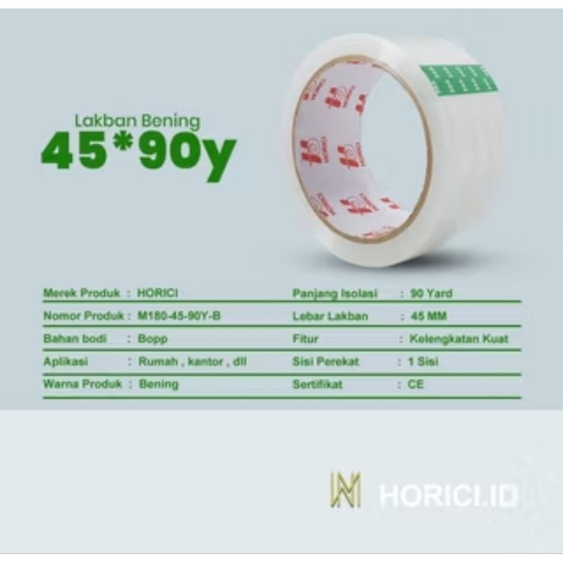 

♥️ Nfshop ♥️ Bening 90 Yard Isolasi Selotip Clear Tape 45mm Daya Lengket Kuat