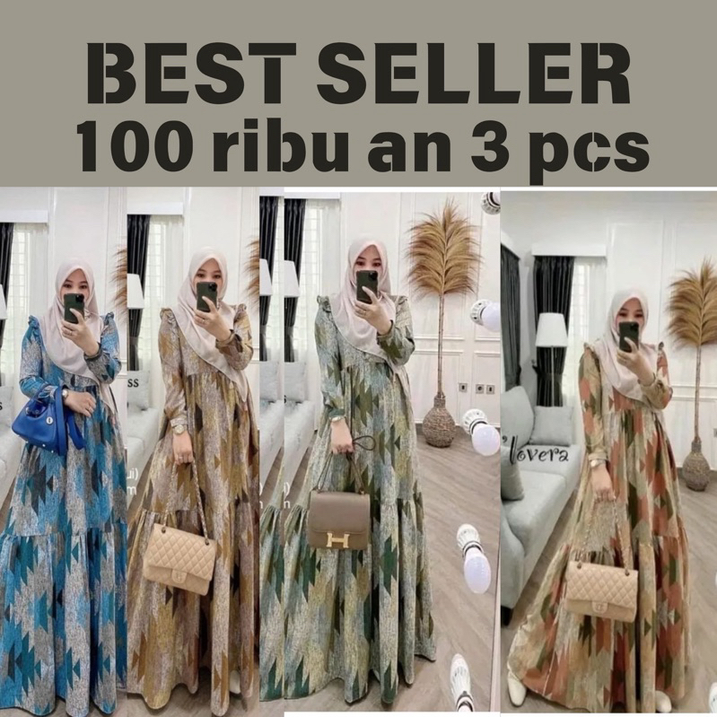 Gamis HYGET Sabina Motif Terbaru Busui Tumpal Premium 100 Ribu 3 Gamis Termurah Kekinian Wanita Syar