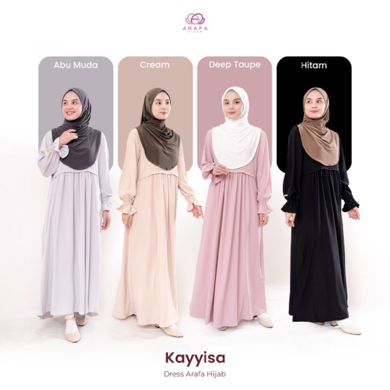 KAYYISA DRESS BY ARAFA HIJAB /GAMIS POLOS/GAMIS BUSUI