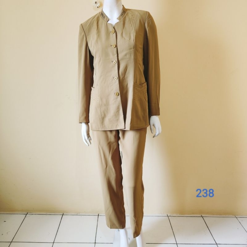 Termurah Setelan Baju Kantor Wanita Dinas ASN guru dll warna kuning muda