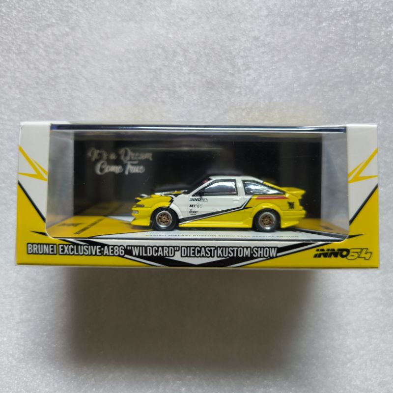 INNO64 TOYOTA SPRINTER TRUENO AE86 BRUNEI EXCLUSIVE AE86 WILDCARD DIECAST KUSTOM SHOW