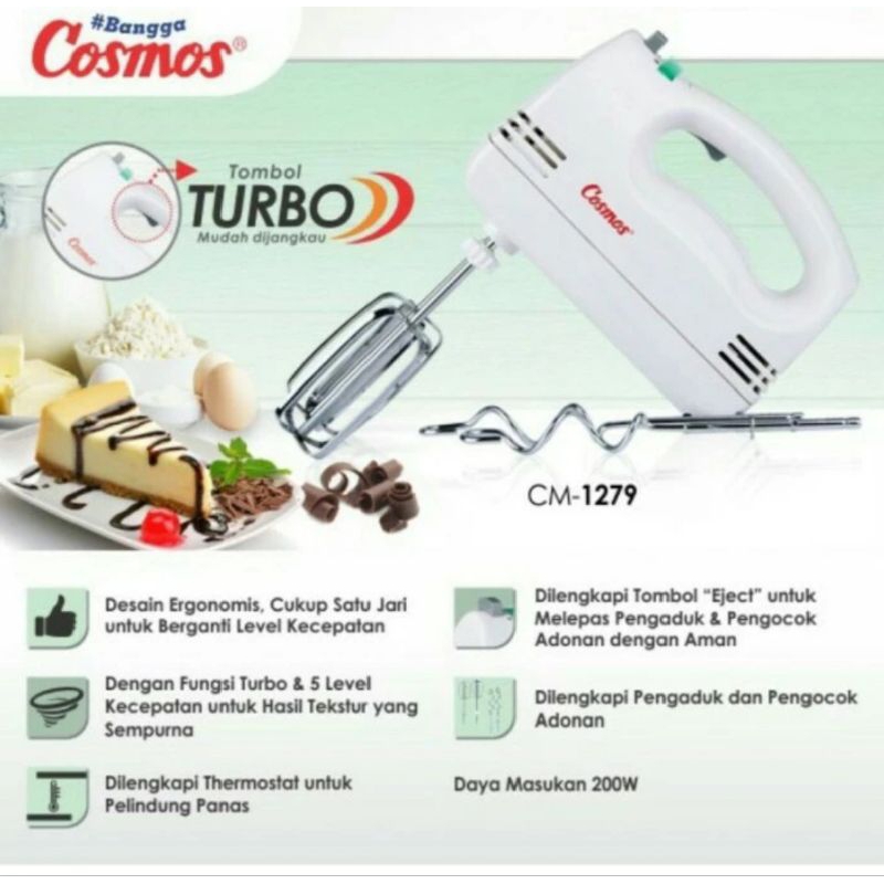 Mixer Cosmos CM-1279 / Hand Mixer Cosmos CM 1279 / mixer tangan