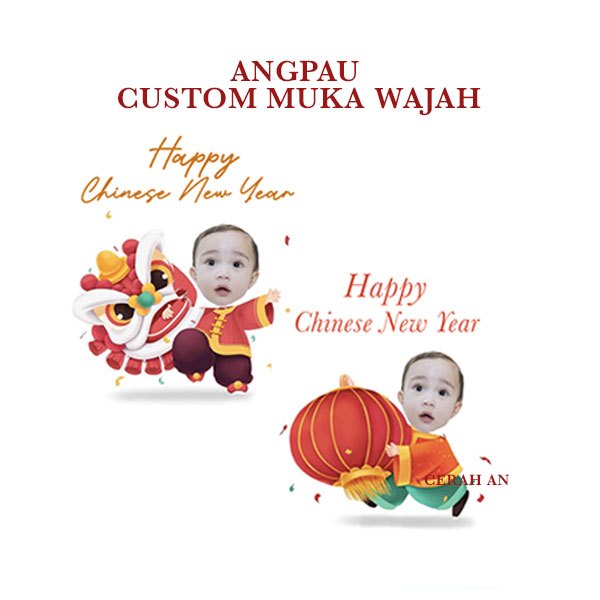 

Angpao Imlek Custom Muka Wajah / Amplop Imlek Wajah / Angpau Foto dan Nama