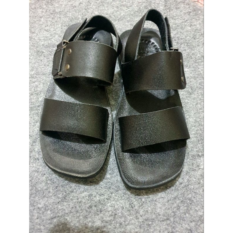 sandal kulit asli model tali 2 belakang terbaru sandal kulit pria original