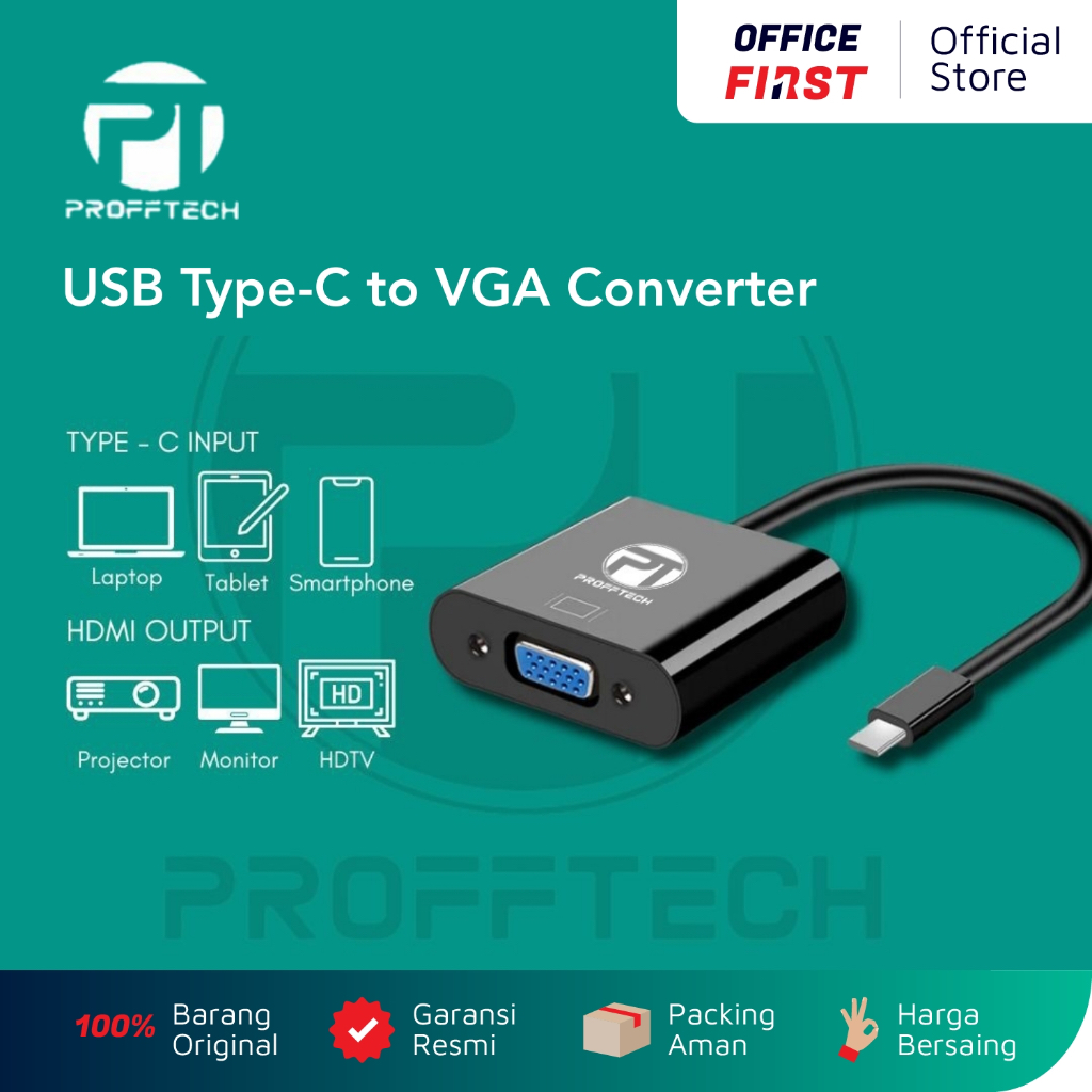 Profftech USB Type-C to VGA Converter / USB TypeC Type C to VGA Konverter