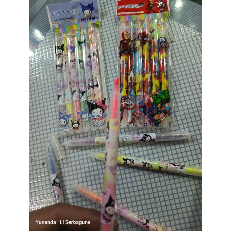 

( 1 pak isi 6 pcs ) Stabilo seat karakter/Stabilo bolak balik