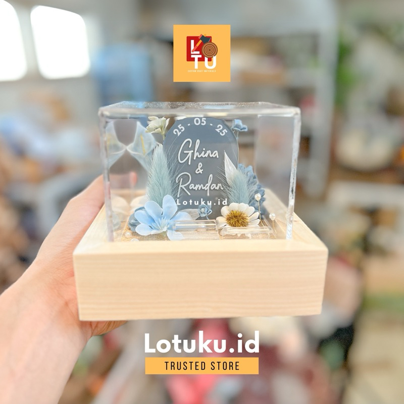 Ring box kotak perhiasan cincin akrilik aesthetic | navy