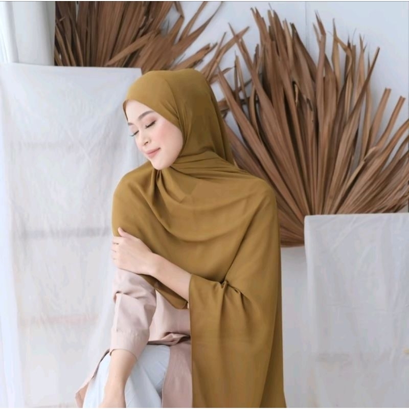 Jilbab Pashmina Jumbo Syar'i Ukuran 200x100 Ceruty/Pashmina Syar'i Ceruty Babydoll