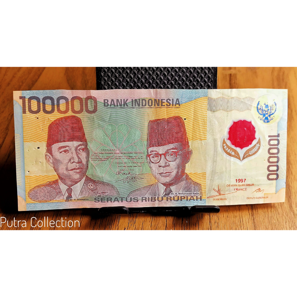 uang kuno 100 polymer tahun 1997 Garuda biru (V10)